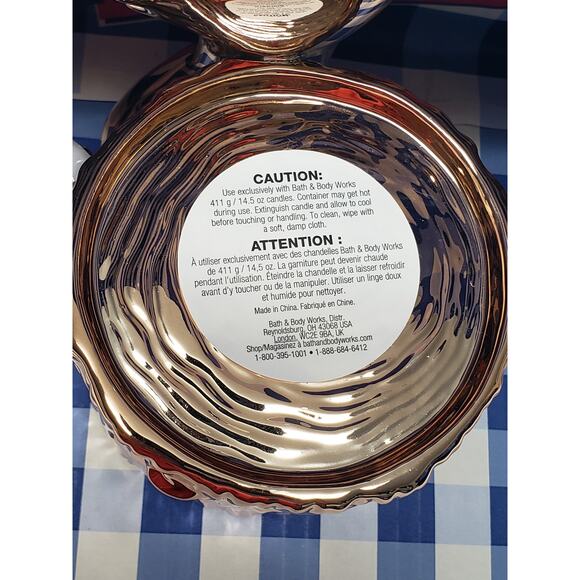 BBW Rose Gold Fox Large 3 Wick Candle Holder | Fall Festive Home Fragrance Decor - Picture 2 of 3